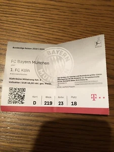 Collectors ticket FC Bayern Munich - 1. FC Cologne (1st Bundesliga) 21/09/2019 - Picture 1 of 1