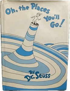 Oh the Places You'll Go TRUE 1st Ed / 2nd Print 1990 Dr Seuss W/ Dust Jacket EUC - Picture 1 of 11