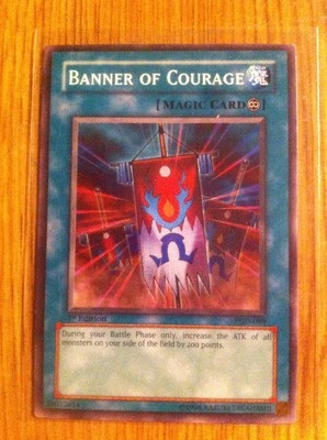 Yugioh 1st Edition PGD-089 "Banner of Courage" NMint-MInt - Image 1 of 2