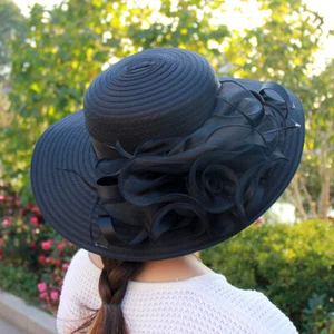 Cappello da sposa donna organza Kentucky Derby chiesa fascinator fantasia floreale - Foto 1 di 19
