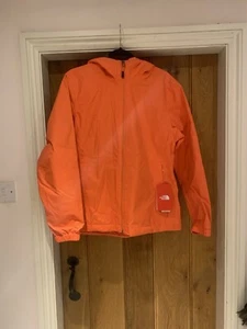 The North Face Woman's Dryvent Quest Jacket Waterproof Hood Rain Coral Red - L - Picture 1 of 7