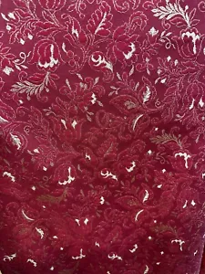 Vintage Floral Gold Metallic Brocade Material Curtain Upholstery Fabric 54” - Picture 1 of 7