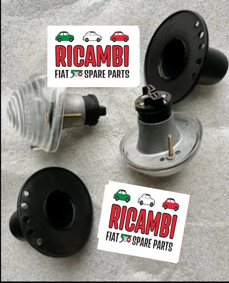 2 x KIT MONTAJE LUZ INDICADORA DELANTERA ALUMINIO CLASSIC FIAT 500 PAR NUEVO Foto 1 de 1
