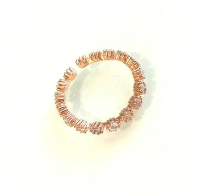 ANELLO DONNA ARGENTO 925% RODIATO ROSE' APERTO MISURA 14 TROVA GIOIELLI NUOVO - Immagine 1 di 4