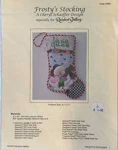 Needlepoint Chart - Rainbow Gallery, Frosty's Stocking  FREE SHIPPING - Picture 1 of 1