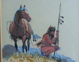 Santos Barbosa Original Watercolor American Painting Artist - Picture 1 of 11