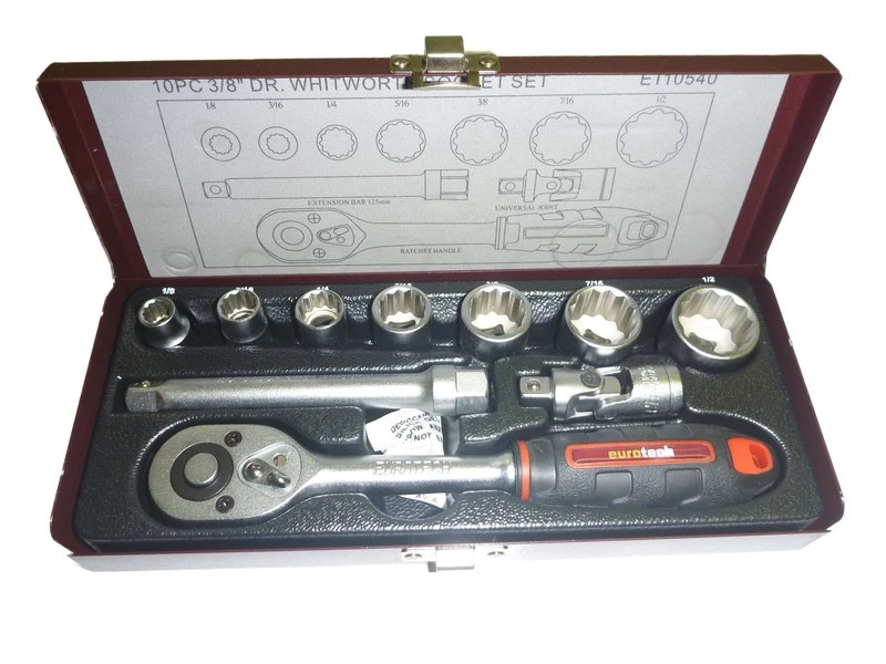 Eurotech 10pc Whitworth Socket set 3/8"Dr ET10540