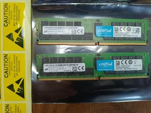 64GB (2x 32GB) Crucial 2Rx4 PC4-2400T DDR4 ECC Reg Server RAM Micron-Made Tested - Picture 1 of 6