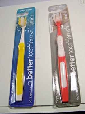 Better 牙刷盒 12 件 [4 Med 黄色/8 红色 非常柔软] 刷毛 全球 — 第 1/4 张图片