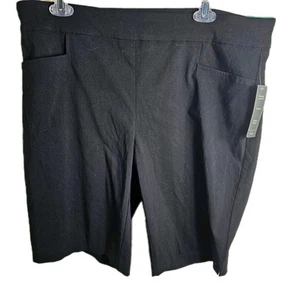 Terra & Sky Bermuda Shorts Black Women's Size 14W Tummy Control Stretch New 10" - Picture 1 of 7