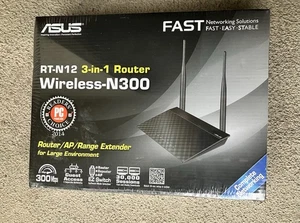ASUS RT-N12 Wireless-N300 Router (3-in-1) — New, Sealed Box - Picture 1 of 6