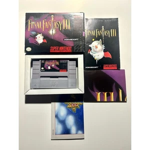 Final Fantasy III 3 (Super Nintendo SNES) Funciona en caja original con mapa y póster🔥¡Bonito!  - Imagen 1 de 8