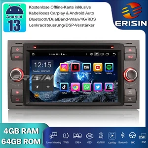 Autoradio 8 core DAB+Android 13 GPS RDS Ford C/S-Max Focus Fiesta Transit Galaxy - Foto 1 di 16