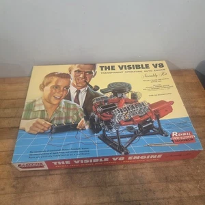 Vintage 60er Jahre Renwal Model The Visible V8 Motor Modellbausatz nie benutzt  - Bild 1 von 21
