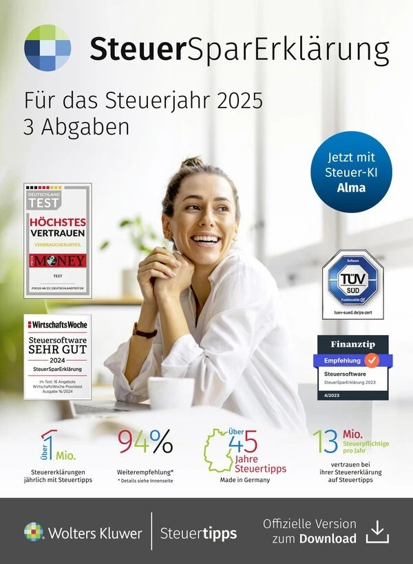 SteuerSparErklärung 2026 (für Steuerjahr 2025) WINDOWS/PC - MAC/APPLE NEU - Bild 1 von 1