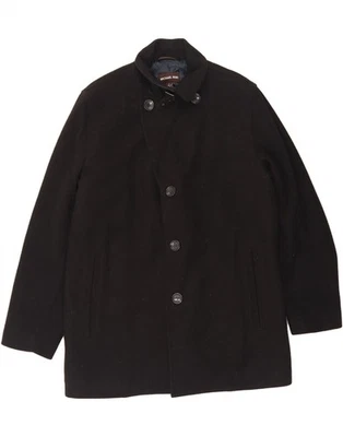 MICHAEL KORS Mens Overcoat UK 38 Medium Black Wool DG01 - Image 1 of 3