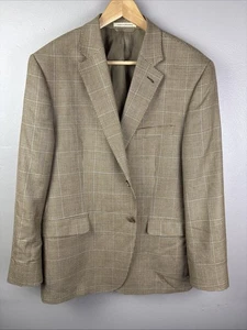 Lauren Ralph Lauren Linen Silk Blend Sport Coat Houndstooth Windowpane Size 42 - Picture 1 of 14