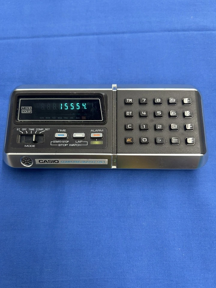 Vintage Casio CQ-1 Quartz Calculator Clock Works Corroded See Details - Image 1 of 4