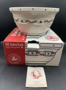 Longaberger Pottery All American Large Mixing Bowl #36200 Stars & Stripes NIB - Picture 1 of 5