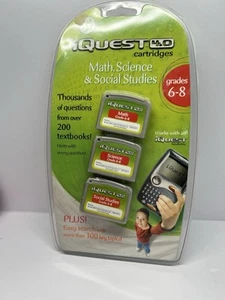 LEAP FROG iQuest 4.0 Cartridges: Math, Science, & Social Studies Grades 6-8 NEW - Picture 1 of 2