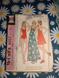 Mccalls 4057 Vintage Playdress Swimsuit Size 10 1974 - Picture 1 of 5