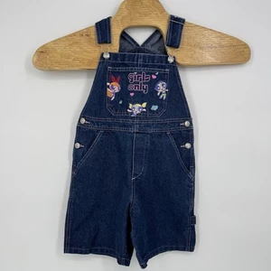 Y2K Powerpuff Mädchen Denim Latzhose Shorts Größe 7/8 Glitzer Glitzer Cartoon - Bild 1 von 9