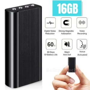240 Hr Mini Spy Digital Activated Voice Recorder Audio Magnetic 16GB MP3 Player - Picture 1 of 12