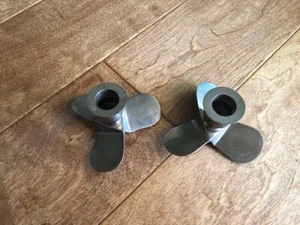 Nautical Vintage - 2 BRASS Boat Propeller candle holders - Picture 1 of 5