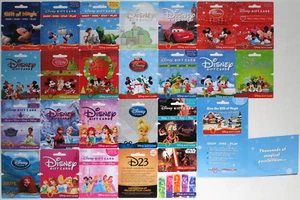 26 Disney Store Gift Cards: Mickey, Minnie, Christmas, Princesses, Star Wars +++ - Picture 1 of 3