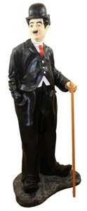 Deko Figur Komiker Charlie Chaplin H 128cm Dekofigur Chaplin mit Stock Kunstharz - Bild 1 von 4