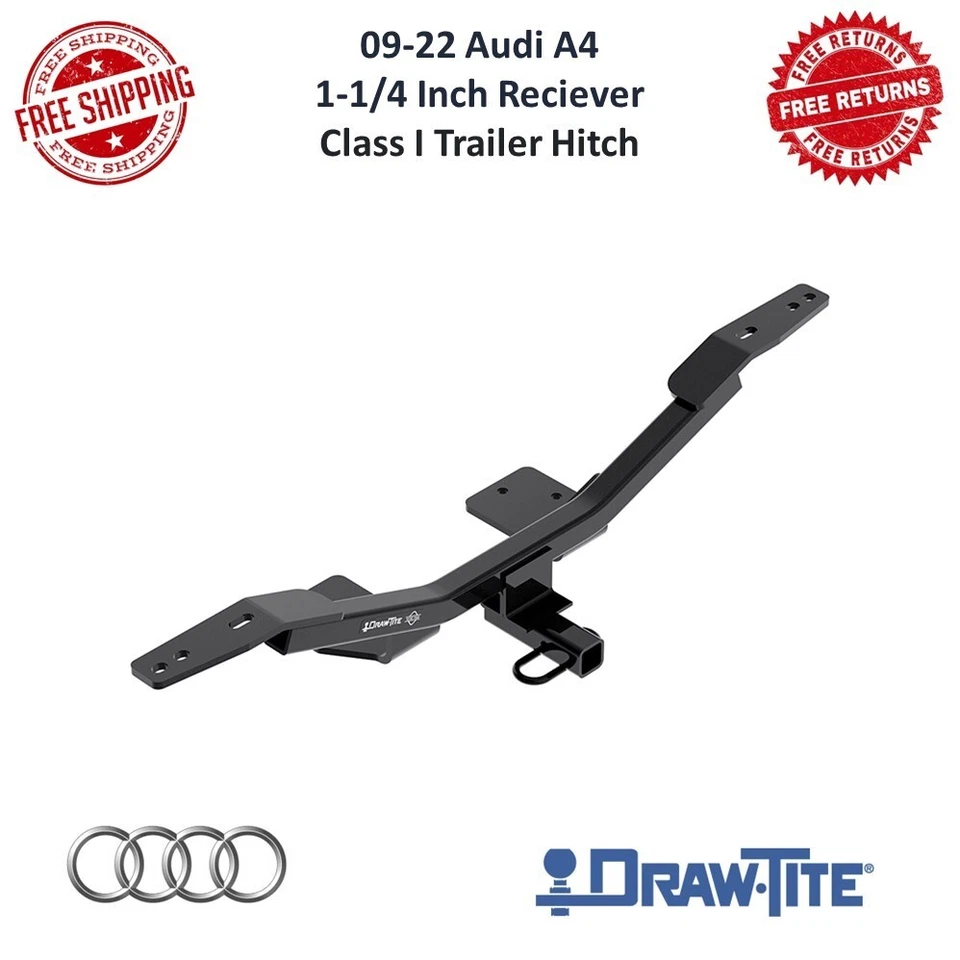 Прицепное устройство Draw-Tite 24950 класса I, черный приемник 1-1/4 дюйма подходит для Audi A4 2009-23 годов выпуска - Изображение 1 из 4