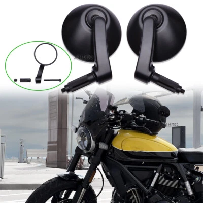 7/8'' 1'' Round Motorcycle Handle Bar End Side Mirrors For Ducati Scrambler 1100 - Image 1 of 4
