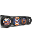 New York Islanders Official NHL 4 Pack Puck Set Autograph-Retro-Stitch-Basic