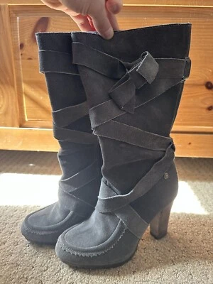 Calvin Klein Jill Women's Fashion Suede Mid Calf Boots Booties Pull On Shoes 6.5 — 第 1/4 张图片