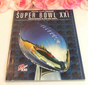 NFL Super Bowl XXI Official Program Denver Broncos New York Giants Elway Simms - Picture 1 of 2