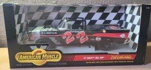 American Muscle '57 Chevy Bel Air Fireball #22 schwarz 1/18 Druckguss Ertl Neu - Bild 1 von 9