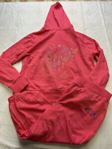 NWT COOGI Women Sweatsuit Active SET Hoodie Jacket Sweat Pants Red 1X XL Pink