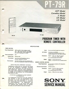 Sony Model PT-79R Program Timer mit Fernbedienung Service Manual - Bild 1 von 3