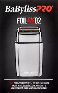 BaBylissPRO FOILFX02 Cordless Silver Metal Double Foil Shaver | FXFS2 - Picture 1 of 5