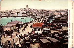 The Karakeui Bridge Constantinople Turkey Postcard UND - Picture 1 of 2