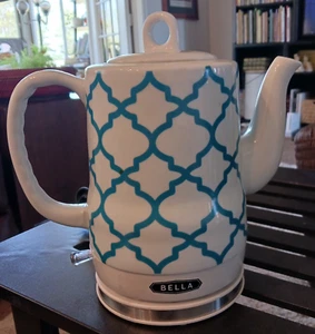 BELLA 1.5 L Electric Ceramic Tea Kettle Boil Dry Protection Light Blue & White - Picture 1 of 6