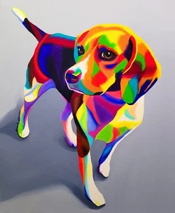 Bunter Hund Welpe Beagle Kunstdruck des Gemäldes von Amanda Norman - Bild 1 von 1