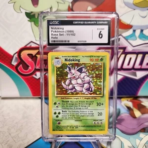 CGC 6 Nidoking 11/102 Holo Rare - Base Set - Pokemon TCG - SHIPS FAST - Picture 1 of 2