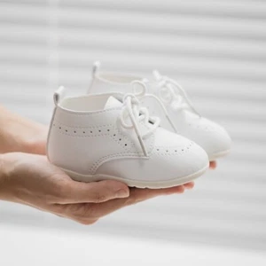 Meckior Infant Baby Boys Girls Classic Oxford Christening Wedding White Sz 7 - Picture 1 of 9