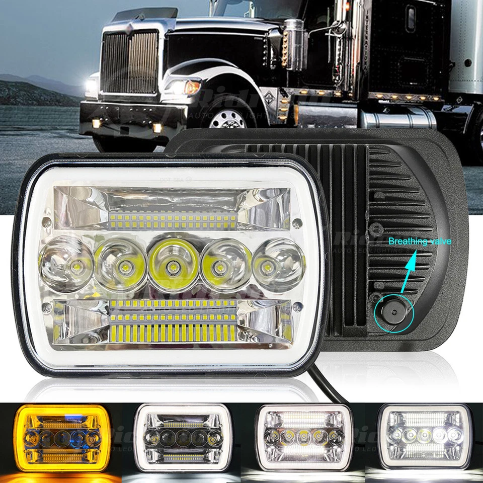 Faro LED haz alto/bajo para International Harvester 9900 9200 9400i 5x7" 7X6" Foto 1 de 4