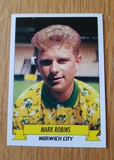 Panini Football 93 Sticker - #166 Mark Robins Norwich City 1993