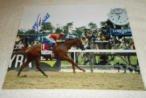Mike Smith Justify Firmado 2018 Belmont Stakes 8x10 CABALLO CARRERAS FOTO CAMPEÓN - Imagen 1 de 1