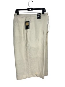 Trust Linen blend shorts men's Cream 44-46 drawstrings waist Zip Closure NWT - Picture 1 of 12