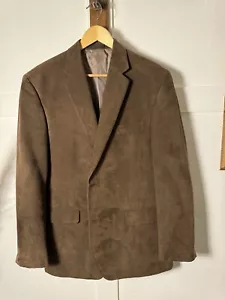 Men's Calvin Klein Brown Corduroy  Blazer Jacket Single Breasted Sz 42R - Picture 1 of 10