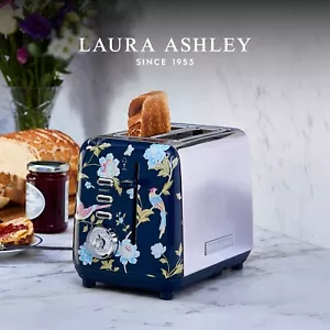Laura Ashley Electric 2 Slice Toaster StainlessSteel with Defrost & Reheat Modes - Picture 1 of 10